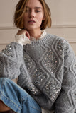 Grey Sweater with Sequins