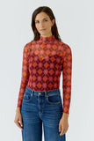 Mesh Top in Orange and Bramble Berry