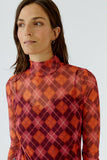 Mesh Top in Orange and Bramble Berry