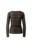 Long sleeve shirt lace  in chocolate torte