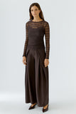 Long sleeve shirt lace  in chocolate torte