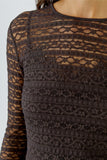 Long sleeve shirt lace  in chocolate torte
