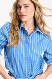 Denim Stripe Blue Blouse