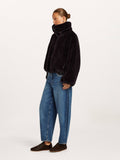 Deep Plum Reversible Fur Jacket