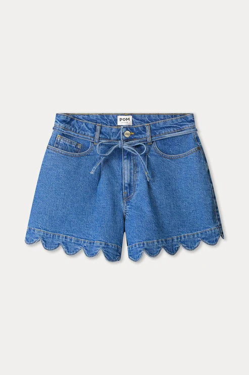Denim Shorts with Scallop