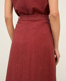 Teracotta Skirt with removable Pleated overskirt