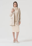 Hooded Wool Coat with Pocket detail