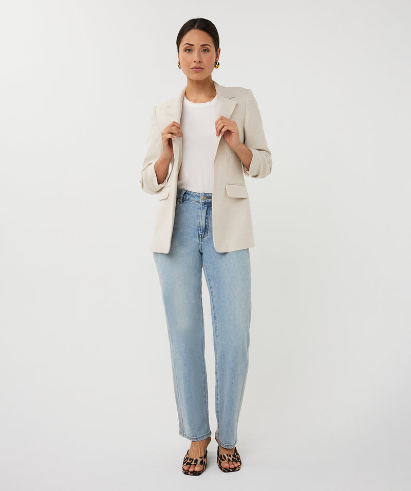 Nude and Ivory Linen Jacket