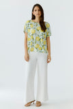 T-shirt in green with all over lemon print