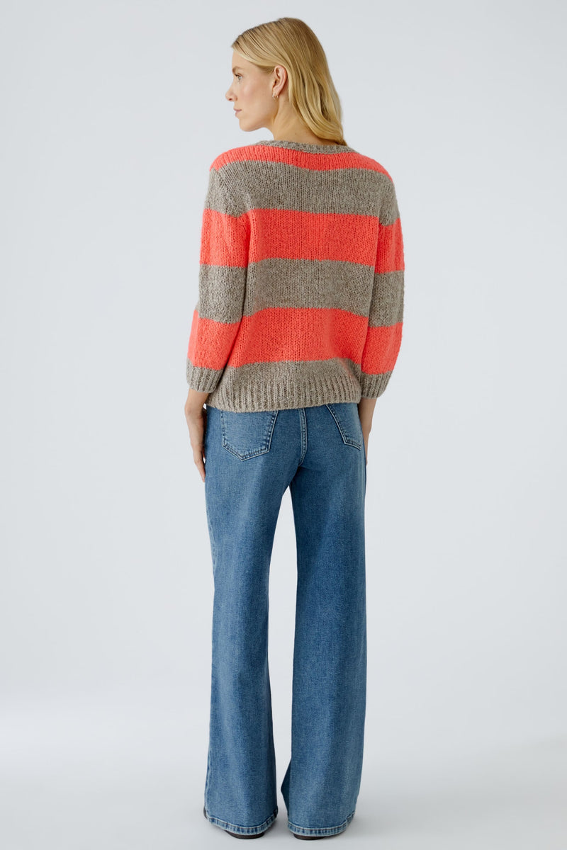 Cozy casual sweater in block stripes