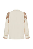 Feminine Lucia shirt in cream and camel