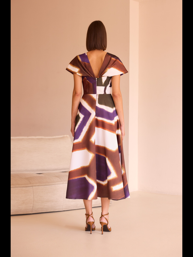 Midi flounced occasion dress