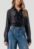 Navy Sheer  Blouse