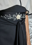 Black and Champagne Dress with Belt