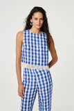 Blue & White Check Trousers