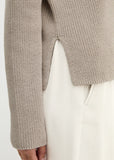 Loose cotton sweater in mushroom grey