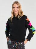 Black sweater with Multicoloured Stars