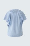 Blue and white tunic top