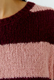 Esmy Sweater in Pink and Bramble Berry