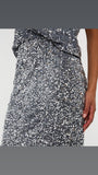 Silver sequin pencil skirt