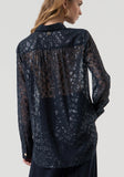 Navy Sheer  Blouse