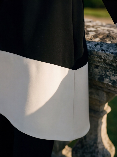 Black and cream 2 piece trouser outfit
