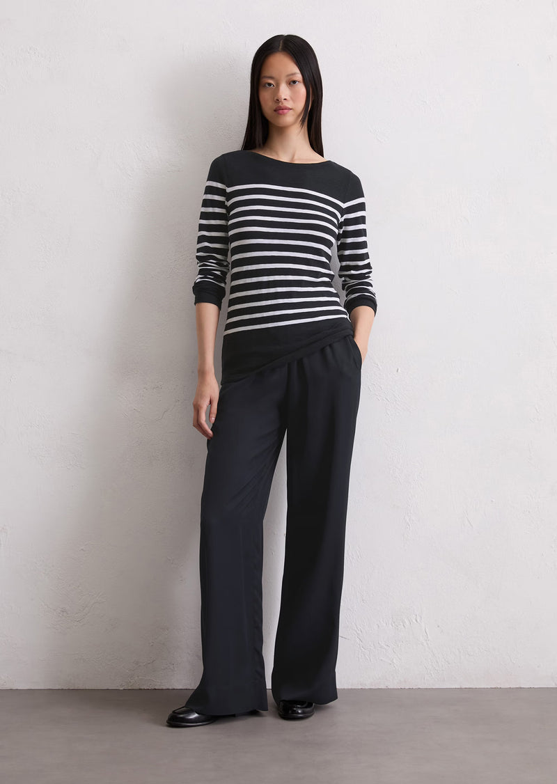 Navy and White Striped Organic Cotton Top