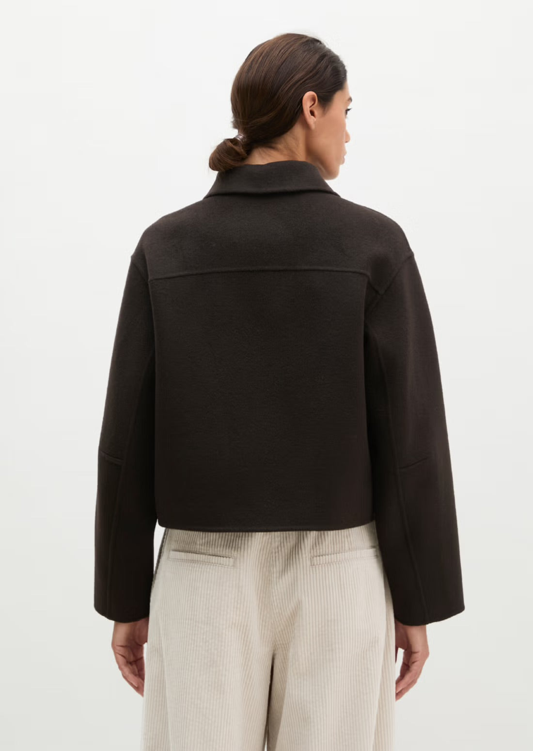 Wool box jacket in black ink