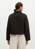 Wool box jacket in black ink