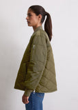 Khaki Green Satin Cape Style Jacket