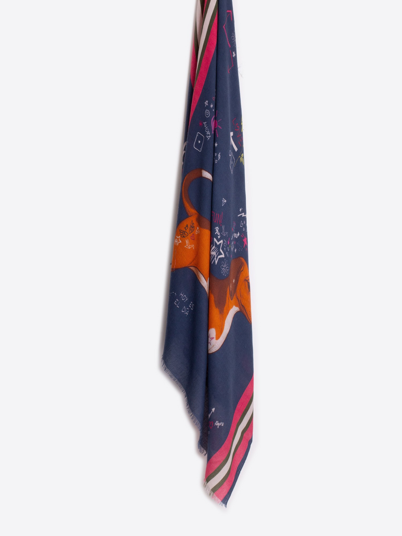 Vilagallo Large Dog Print Scarf