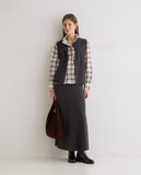 Check Shirt with Frill Collar