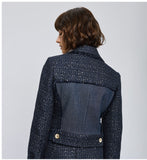 Cropped tweed blazer with lurex details.