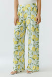Comfortable pull on pants with all over lemon print