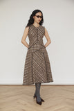Adelina Check Dress in Brown