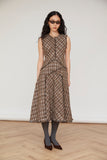 Adelina Check Dress in Brown