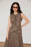 Adelina Check Dress in Brown