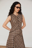 Adelina Check Dress in Brown