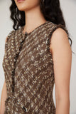 Adelina Check Dress in Brown