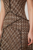 Adelina Check Dress in Brown