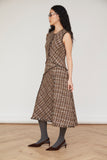 Adelina Check Dress in Brown
