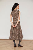 Adelina Check Dress in Brown