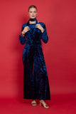Anna Navy Velvet Jumpsuit