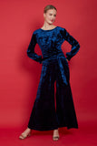 Anna Navy Velvet Jumpsuit