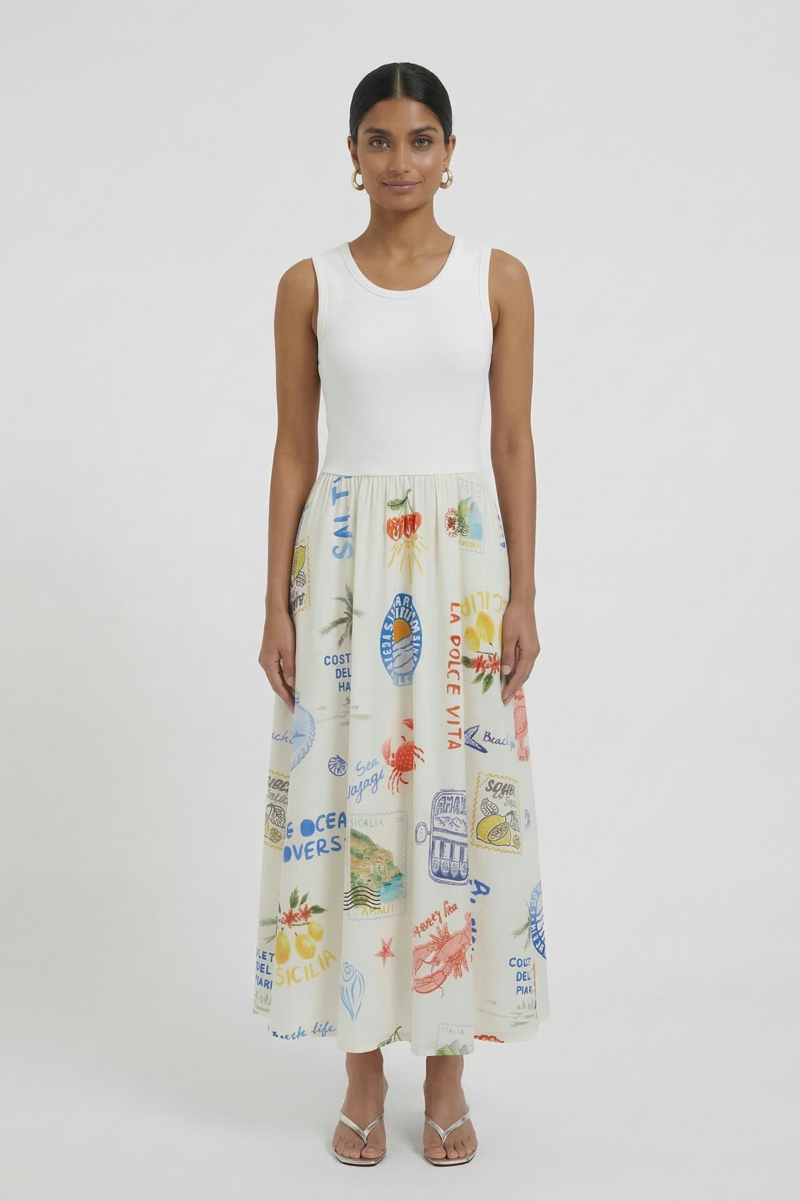 Summer seaside print dress