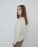 Round neck cotton sweater
