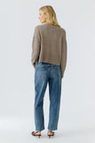 Boxy sweater in smoky taupe