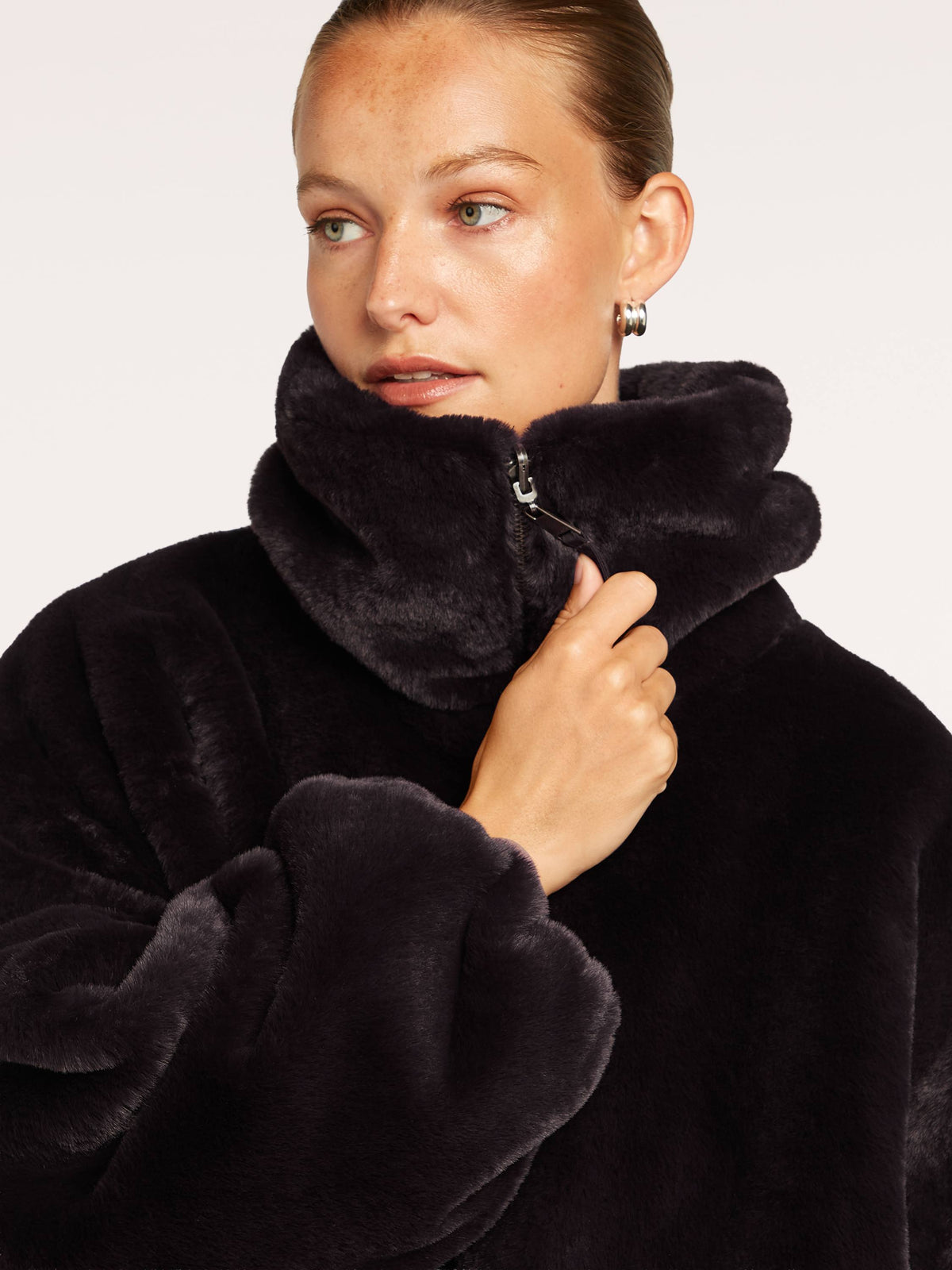 Deep Plum Reversible Fur Jacket