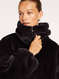 Deep Plum Reversible Fur Jacket