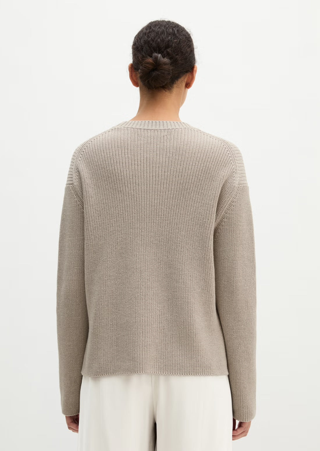 Loose cotton sweater in mushroom grey